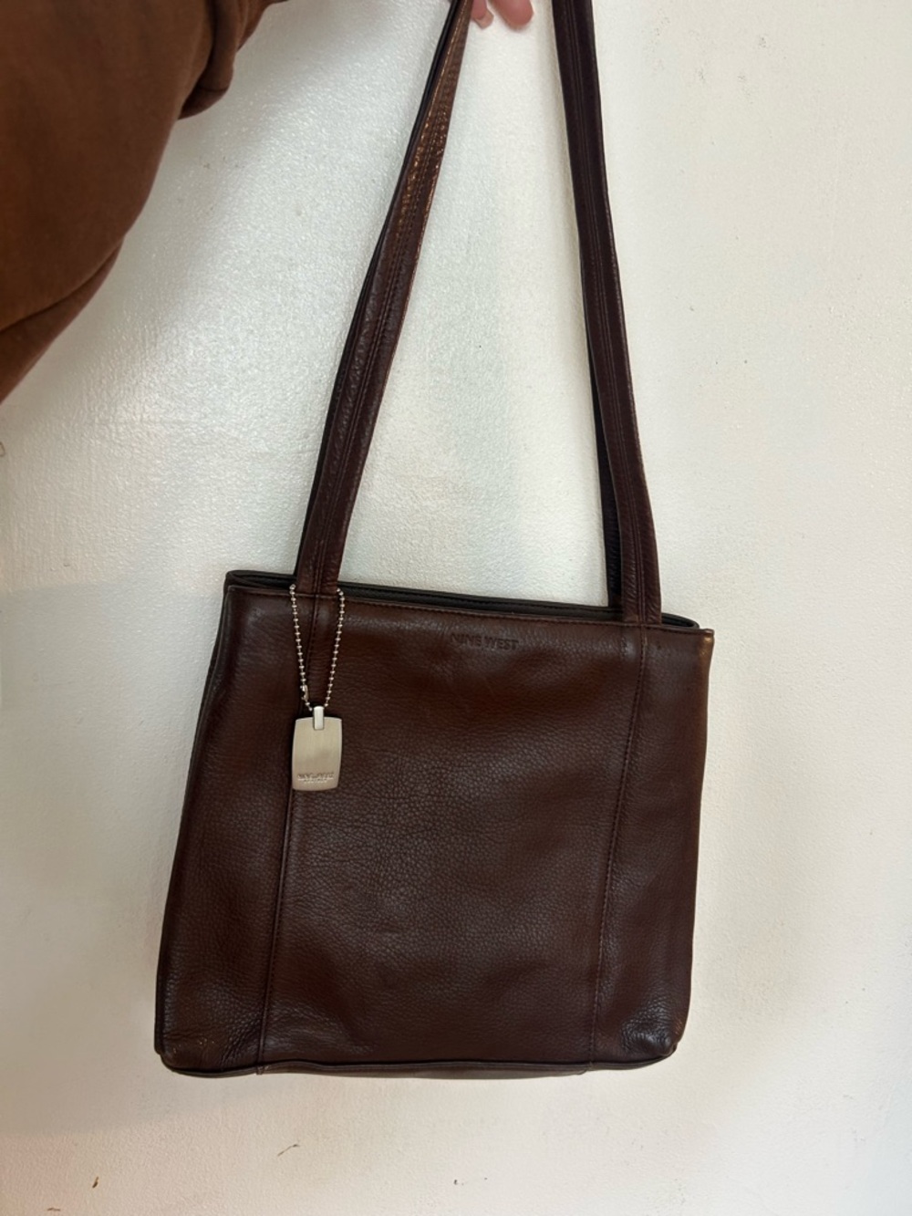 Nine West Dark Brown Leather Shoulder Bag